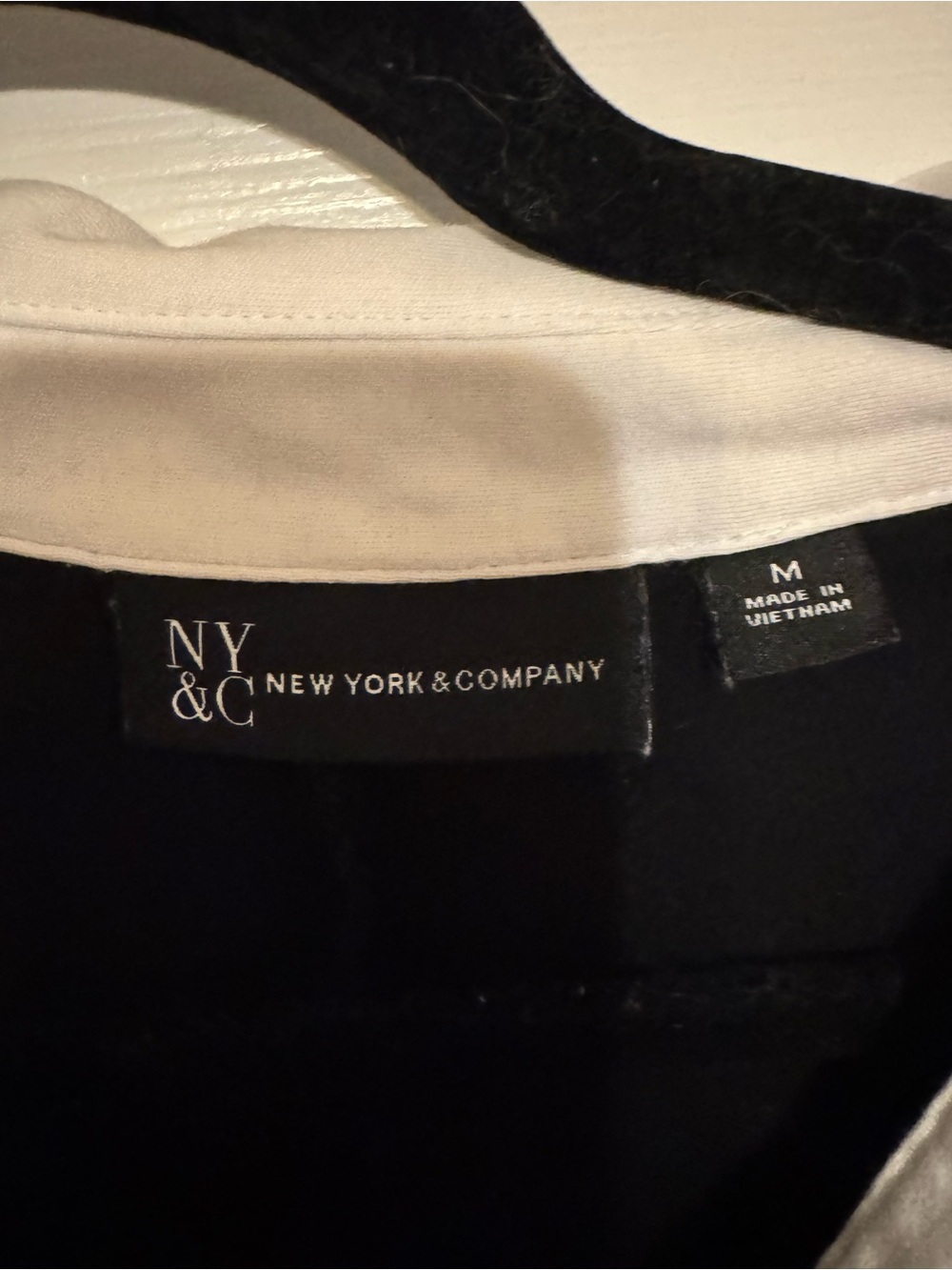 New York & Company Black Polo Collar Fit-and-Flare Dress with White Trim Medium - Picture 4 of 6